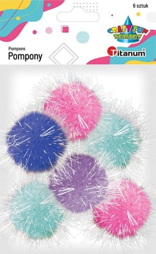 Titanum Pompony Titanum Craft-Fun Series Brokatowane mix 6 szt (20TH1020-19)