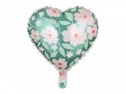 Partydeco Balon foliowy Partydeco serce w kwiaty 18cal (FB124)