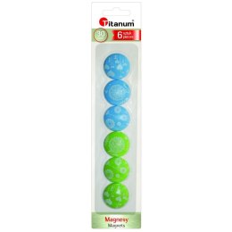 Titanum Magnes kwiaty niebieski/zielony [mm:] 30 Titanum (30mm/6) 6 sztuk