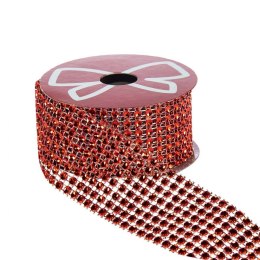 Arpex Taśma ozdobna Arpex z kryształkami 40mm czerwona 1m (BN6790CZE)