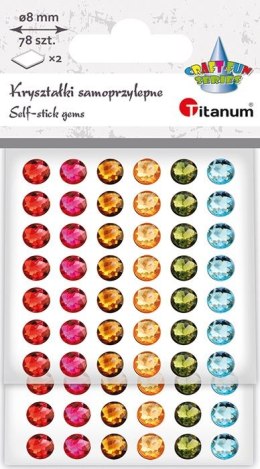 Titanum Kryształki samoprzylepne okrągłe 6 kolorów KO20