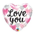 Godan Balon foliowy Godan Love You Pink Watercolor Hearts 18cal (20988)