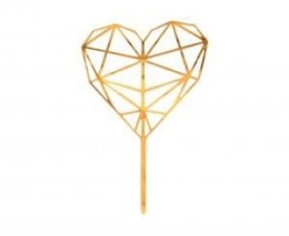 Godan Dekoracja na tort akrylowa na tort Diamond Heart, złota, 16x10 cm Godan (PF-DADH)
