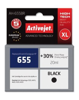 Activejet Tusz (cartridge) alternatywny HP 655 CZ109AE czarny 20ml Activejet (EXPACJAHP0214)