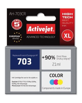 Activejet Tusz (cartridge) alternatywny Activejet HP 703 CD888 mix 21ml (EXPACJAHP0120)