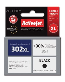 Activejet Tusz (cartridge) alternatywny HP 302XL F6U68AE czarny 20ml Activejet (EXPACJAHP0234)