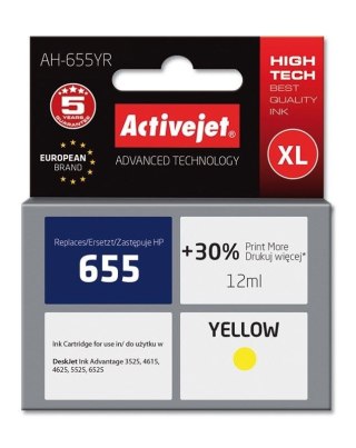 Activejet Tusz (cartridge) alternatywny Activejet HP 655 CZ112AE żółty (EXPACJAHP0217)