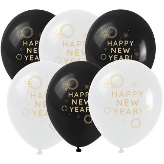 Arpex Balon gumowy Arpex Happy New Year (6 szt.) mix 250mm (KB8213)