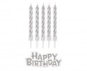 Godan Świeczka urodzinowa Happy Birthday, srebrne, 16 szt Godan (SF-HBSR)