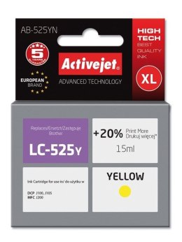 Activejet Tusz (cartridge) alternatywny Brother LC525Y żółty 15ml Activejet (EXPACJABR0064)