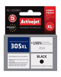 Activejet Tusz (cartridge) alternatywny HP 305XL 3YM62AE czarny 20ml Activejet (EXPACJAHP0332)