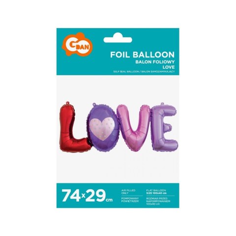 Godan Balon foliowy Godan Litery LOVE, 74x29 cm (BF-LTLV)