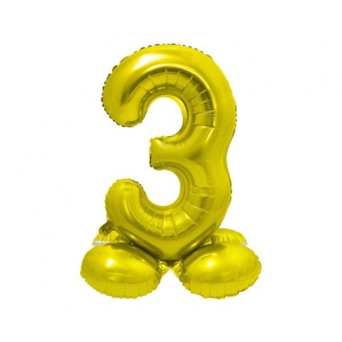 Godan Balon foliowy Godan Smart Cyfra stojąca 3, złota, 72 cm (CS-SZL3) Godan Balon foliowy Godan Smart Cyfra stojąca 3, złota, 72 cm (CS-SZL3)
