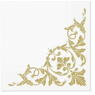 Paw Serwetki Paw Motif GOLD mix nadruk bibuła [mm:] 330x330 (TL124609)