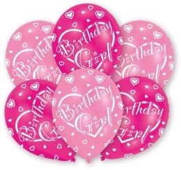 Amscan Balon gumowy Amscan 6 szt urodziny różowy jasny (995712)