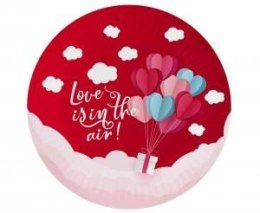 Godan Talerz jednorazowy Godan Love Is In The Air (czerwone) śr. 180mm 6 szt (PG-TLC6)