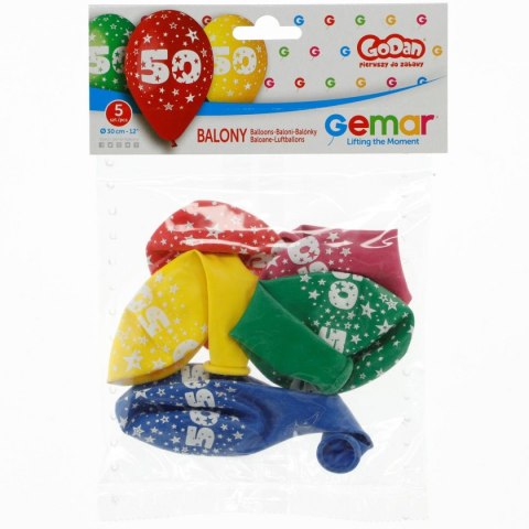 Godan Balon gumowy Godan Z NADRUKIEM 5 szt mix 12cal (GS110/50)