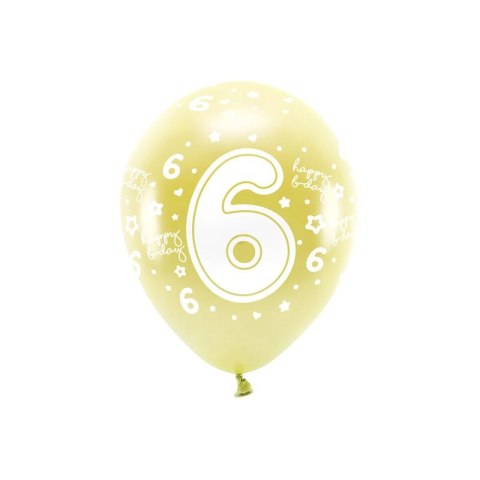 Partydeco Balon gumowy Partydeco cyfra 6 (1 op. / 6 szt.) złoty 330mm (ECO33M-206-019J-6) Partydeco Balon gumowy Partydeco cyfra 6 (1 op. / 6 szt.) złoty 330mm (ECO33M-206-019J-6)