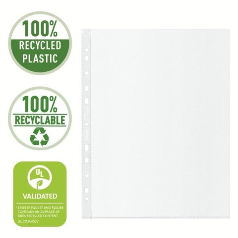 Esselte Koszulki na dokumenty Esselte Recycled Maxi groszkowa A4 kolor: bezbarwny typu U 100 mic. (627504)
