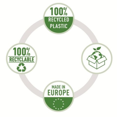 Esselte Koszulki na dokumenty Esselte Recycled Maxi groszkowa A4 kolor: bezbarwny typu U 100 mic. (627504)