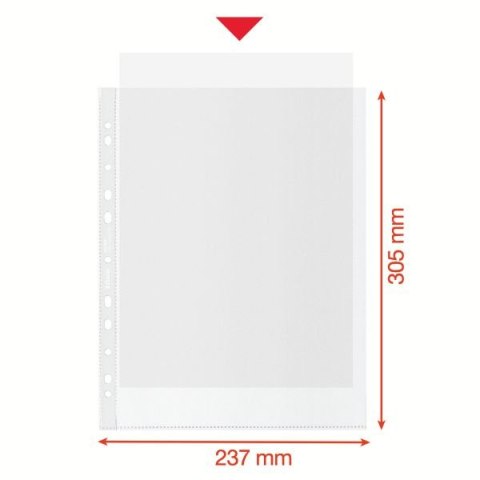 Esselte Koszulki na dokumenty Esselte Recycled Maxi groszkowa A4 kolor: bezbarwny typu U 100 mic. (627504)