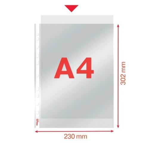 Esselte Koszulki na dokumenty Esselte krystaliczne krystaliczna A4 kolor: przezroczysty typu U 75 mic. (56113)