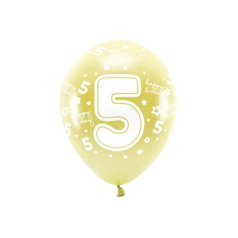 Partydeco Balon gumowy Partydeco cyfra 5 (1 op. / 6 szt.) złoty 330mm (ECO33M-205-019J-6) Partydeco Balon gumowy Partydeco cyfra 5 (1 op. / 6 szt.) złoty 330mm (ECO33M-205-019J-6)