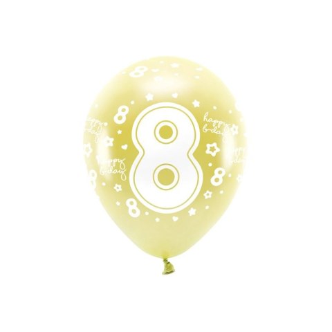Partydeco Balon gumowy Partydeco cyfra 8 (1 op. / 6 szt.) złoty 330mm (ECO33M-208-019J-6) Partydeco Balon gumowy Partydeco cyfra 8 (1 op. / 6 szt.) złoty 330mm (ECO33M-208-019J-6)
