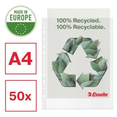 Esselte Koszulki na dokumenty Esselte Recycled Maxi groszkowa A4 kolor: bezbarwny typu U 70 mic. (627502)