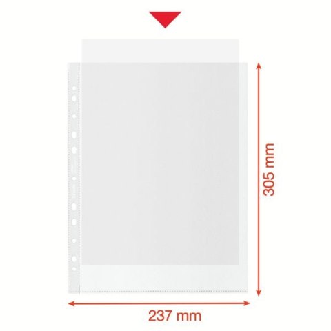 Esselte Koszulki na dokumenty Esselte Recycled Maxi groszkowa A4 kolor: bezbarwny typu U 70 mic. (627502)