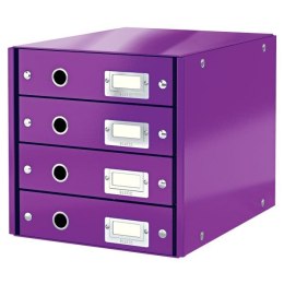 Leitz Pojemnik z szufladami Leitz Click & Store fioletowy 4 szuflad [mm:] 286x282x358 (60490062)