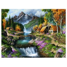 Norimpex Zestaw kreatywny Norimpex Diamentowa mozaika domki nad rzeką 40x30cm (NO-1007419)