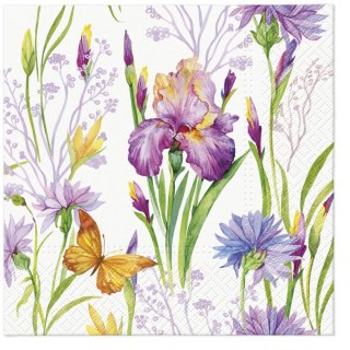 Paw Serwetki Paw Tete Iris with Butterfly mix nadruk bibuła [mm:] 330x330 (TL121200)