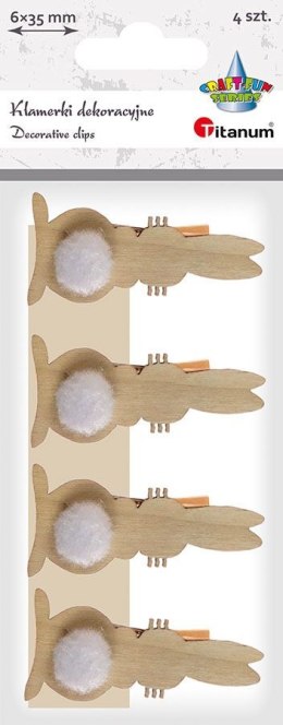 Titanum Ozdoba drewniana Titanum Craft-Fun Series klamerki króliczki (22BR0831-4)