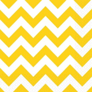 Amscan Serwetki Amscan YELLOW CHEVRON biało-żółty papier [mm:] 330x330 (999509)