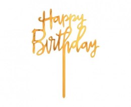 Godan Dekoracja na tort Happy Birthday złota 10x14cm Godan (PF-DAKH)