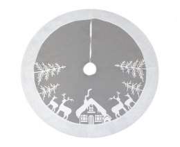Godan Ozdoba świąteczna Mata pod choinkę Renifery, srebrna, rozm. 90 cm Godan (NW-DCRS)