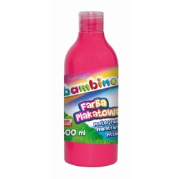 Bambino Farby plakatowe Bambino Bambino w butelce 500 ml kolor: różowy 500ml 1 kolor. (różowa)