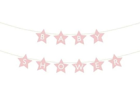 Partydeco Baner Baby shower, 290x16.5 cm, jasny różowy Partydeco (GRL97-081J)