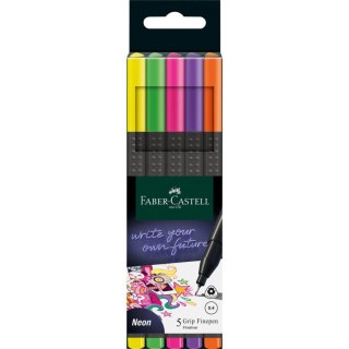 Faber Castell Cienkopis Faber Castell neonowy, mix 0,4mm 5kol. (151603 FC)