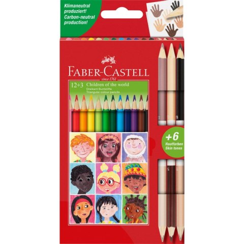 Faber Castell Kredki ołówkowe Faber Castell Children of the world 12+3 kol. (511514 FC)