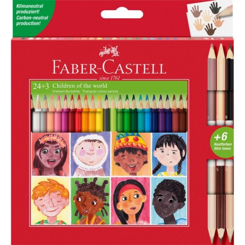 Faber Castell Kredki ołówkowe Faber Castell Children of the world 24+3 kol. (511515 FC)