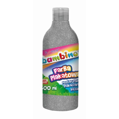 Bambino Farby plakatowe Bambino Bambino w butelce 500 ml kolor: srebrny 500ml 1 kolor. (srebrny)