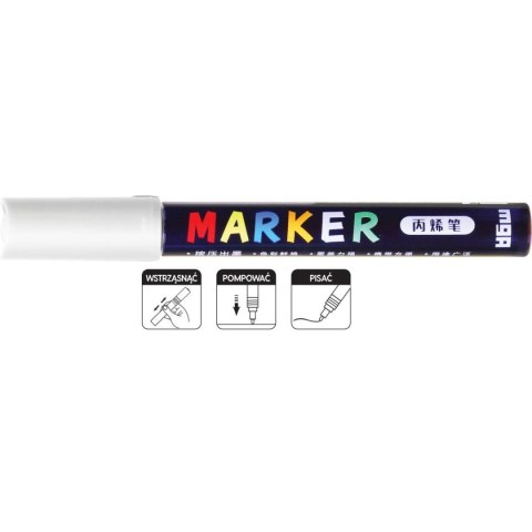 M&G Marker permanentny wkład biały okrągła końcówka M&G (MG APL100-0)