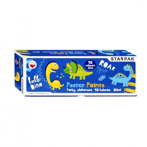 Starpak Farby plakatowe Starpak Dino kolor: mix 20ml 12 kolor. (493206)