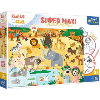 Trefl Puzzle Trefl Bobaski I Miś Super maxi Bobaski na safari 24 el. (41009)