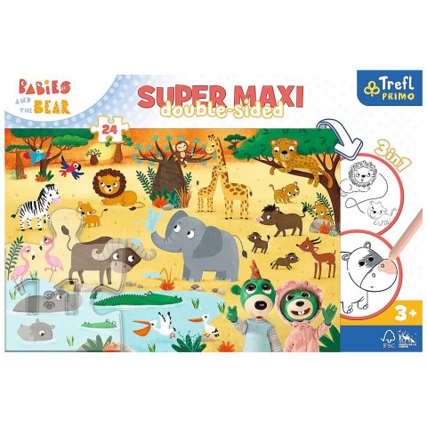 Trefl Puzzle Trefl Bobaski I Miś Super maxi Bobaski na safari 24 el. (41009)