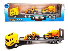 Adar Laweta auto ciężarowe, metalowe, z lawetą i 2 pojazdami budowlanymi Adar (551855)