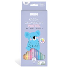 Bebe Kredki ołówkowe Bebe BB KIDS 12 kol trójkątne pastelowe 5902277329783 12 kol. (FSC100%)