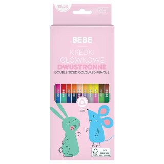 Bebe Kredki ołówkowe Bebe BB KIDS dwustronne 12/24 5902277327093 24 kol. (FSC100%)